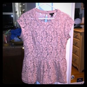 Pink floral see though shirt